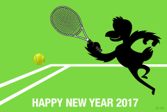 テニスの酉年年賀状
