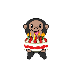 誕生日のチンパンジーキャラ