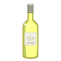 シンプルな白ワインボトル