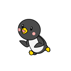 走るペンギンキャラ