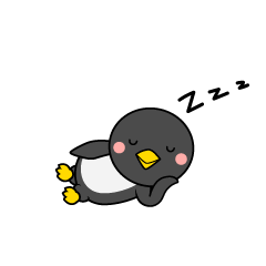 寝るペンギンキャラ