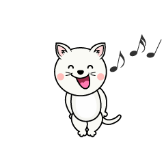 歌う白猫キャラ