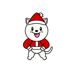 クリスマスの白猫キャラ
