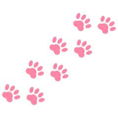 ピンクの猫足跡