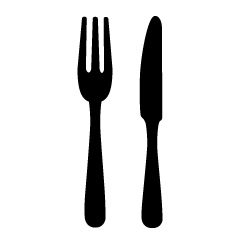 ナイフと食器のシルエット