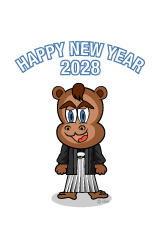 正月の猿キャラクター年賀状