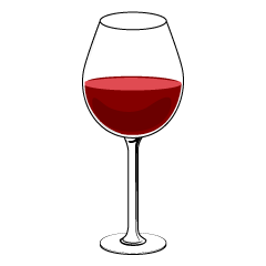 シンプルな赤ワイングラス