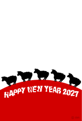 カッコイイ羊グラフィックデザインの年賀状イラストのフリー素材 イラストイメージ