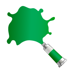 緑色の絵の具インク