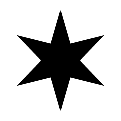 六角星マークシルエット
