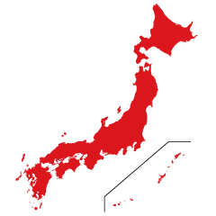赤色の日本地図