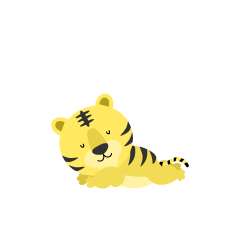 居眠りするかわいいトラ