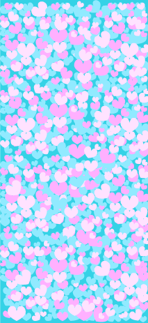 水色ピンクハート iPhone壁紙