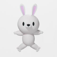 ジャンプするかわいいウサギ3D