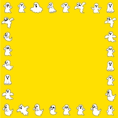 黄色背景のオバケ四角枠