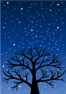 雪景色の木シルエット