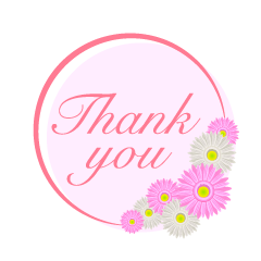 「Thank You」ピンクの花