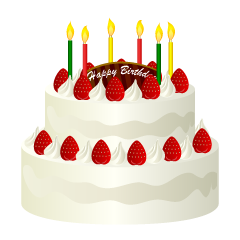 2段の誕生日ケーキ