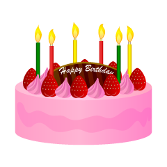 イチゴの誕生日ケーキ