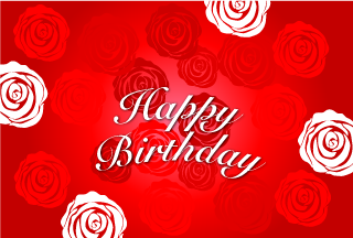 赤薔薇のHappy Birthdayカード