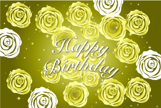 金薔薇のHappy Birthdayカード