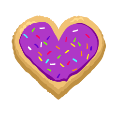 紫のハートクッキー