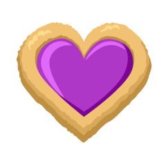 紫ジェルのハートクッキー