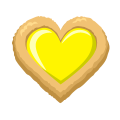 黄色ジェルのハートクッキー
