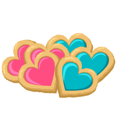 ピンクと水色のハートクッキー