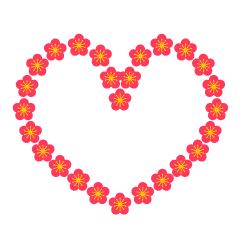 シンプルな梅の花ハートリース