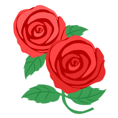 ２つの赤バラ花