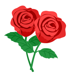 2本の赤薔薇