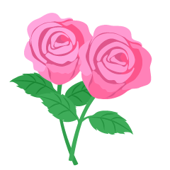2本の薄ピンク薔薇