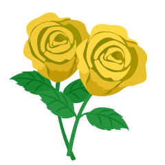 2本の黄色薔薇