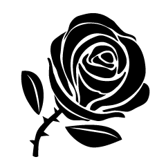 １本の黒い薔薇シルエット