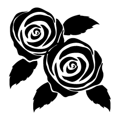 ２つの黒い薔薇シルエット