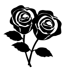 ２本の黒い薔薇シルエット