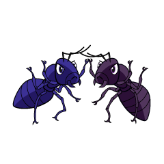 喧嘩する蟻キャラ