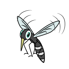 スマートな飛ぶ蚊キャラ