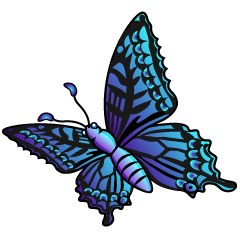 飛ぶ青い蝶