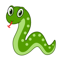 可愛い緑色ヘビ