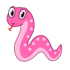 可愛いピンク色ヘビ