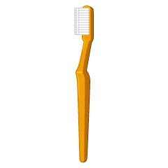オレンジ色の歯ブラシ