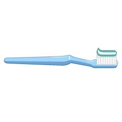 歯磨き粉の歯ブラシ（横）