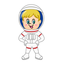 男の子の宇宙飛行士