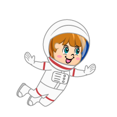 飛ぶ女の子の宇宙飛行士