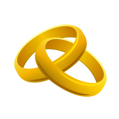交差したゴールド結婚指輪