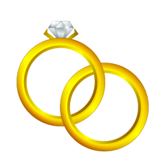 クロスしたゴールド結婚指輪