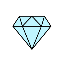 シンプルな水色ダイヤモンド（横）