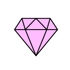シンプルなピンクダイヤモンド（横）